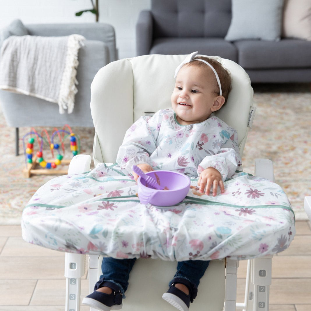 Bumkins Tray Mat Sleeved Bib Dinos