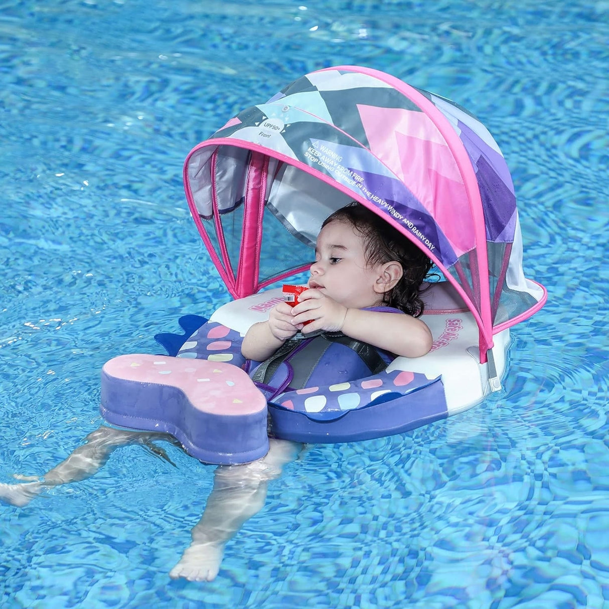 MamboBaby Βρεφικό Σωσίβιο 6-24 Μηνών με Σκίαστρο και Ζώνη 5 Σημείων Colorfish