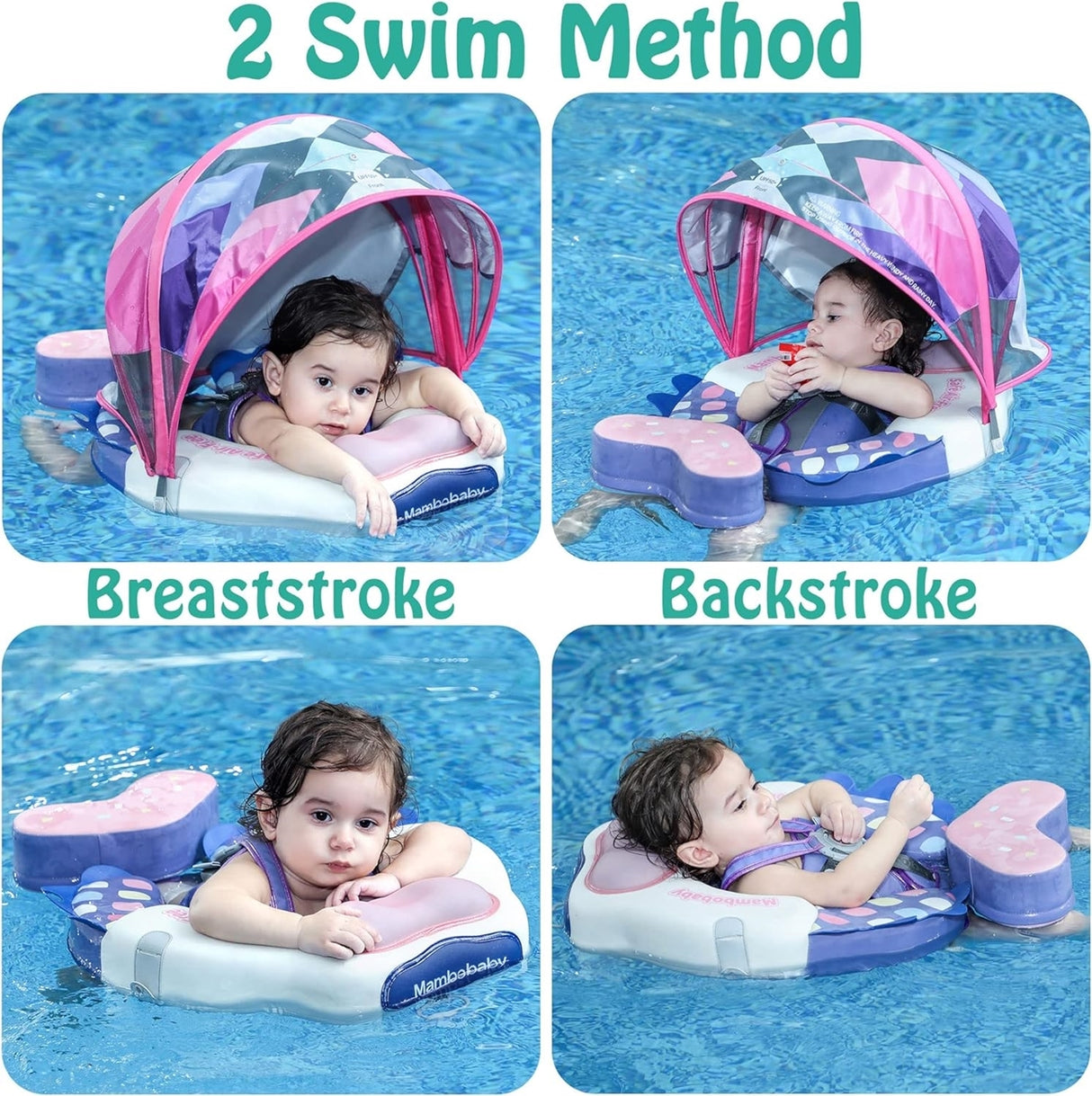 MamboBaby Βρεφικό Σωσίβιο 6-24 Μηνών με Σκίαστρο και Ζώνη 5 Σημείων Colorfish