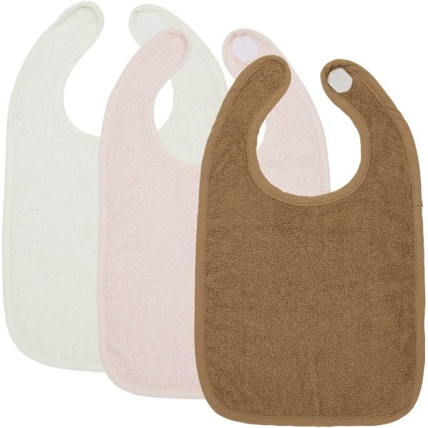 Meyco Σετ 3 Βαμβακερές Σαλιάρες Offwhite/Soft Pink/Toffee