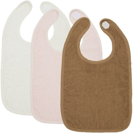 Meyco Σετ 3 Βαμβακερές Σαλιάρες Offwhite/Soft Pink/Toffee