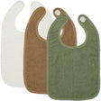 Meyco Σετ 3 Βαμβακερές Σαλιάρες Offwhite/Toffee/Forest green