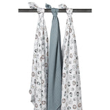 Meyco Σετ 3 Απορροφητικές Λαβέτες/Μουσελίνες Animal Multicolour - 30x30cm