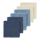 Meyco Πετσετάκια Λαβέτες Πακέτο των 6 Natural/jeans blue/indigo (30x30cm)