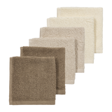 Meyco Πετσετάκια Λαβέτες Πακέτο των 6  Natural/Soft Sand/Taupe (30x30cm)