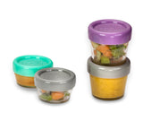 Melii - Glass Baby Food Containers (60 ml set of 6 + 120 ml set of 6)