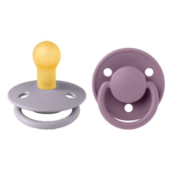 Bibs - Πιπίλες  De Lux 2τεμ. - Latex Fossil Grey/Mauve No 1