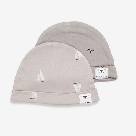 Minene Duo Pack Newborn Hats Printed Boats/Birds (0-3)