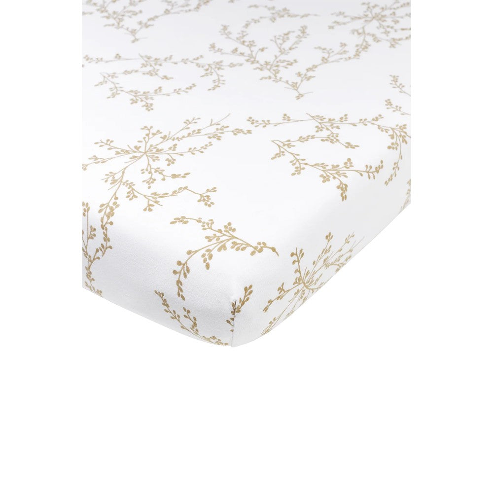Meyco Σεντόνι με Λάστιχο Jersey Branches Sand 70x140/150cm