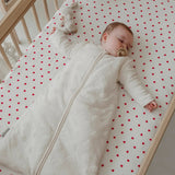 Meyco Σεντόνι με Λάστιχο Jersey Sweet Heart White/Red 70x140/150cm