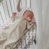 Meyco Σεντόνι με Λάστιχο Jersey Sweet Heart White/Red 70x140/150cm