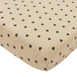 Meyco Σεντόνι με Λάστιχο Jersey Sweet Heart Soft Sand/Black 70x140/150cm