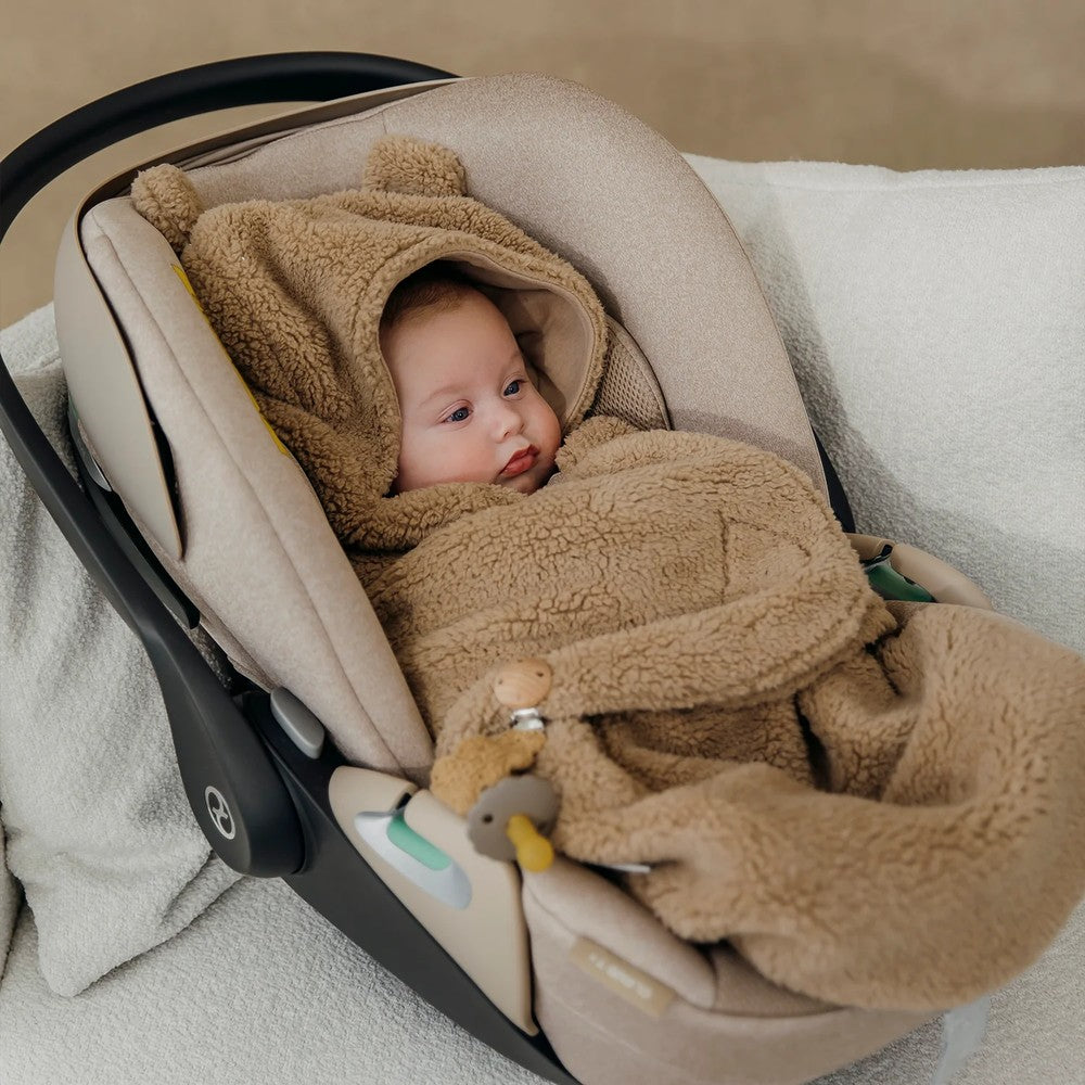 Meyco Wrap Κουβερτούλα Teddy για τη βόλτα Bear Brown