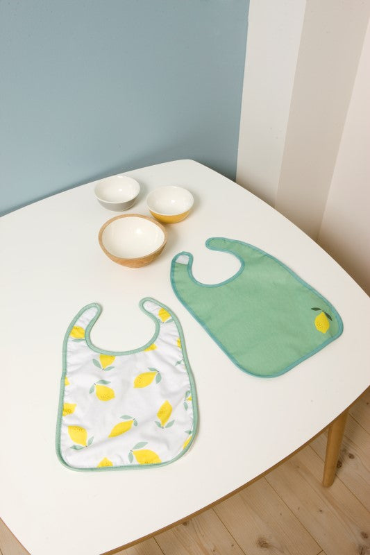 Baby To Love Σετ 2 σαλιάρες/ποδιές – Happy Lemon