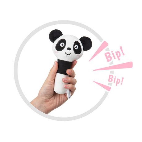 Βελούδινη Κουδουνίστρα Squeaker Panda