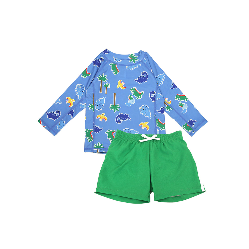 Zoocchini Σετ UV Μαγιώ Σορτς και Μπλούζα Dino