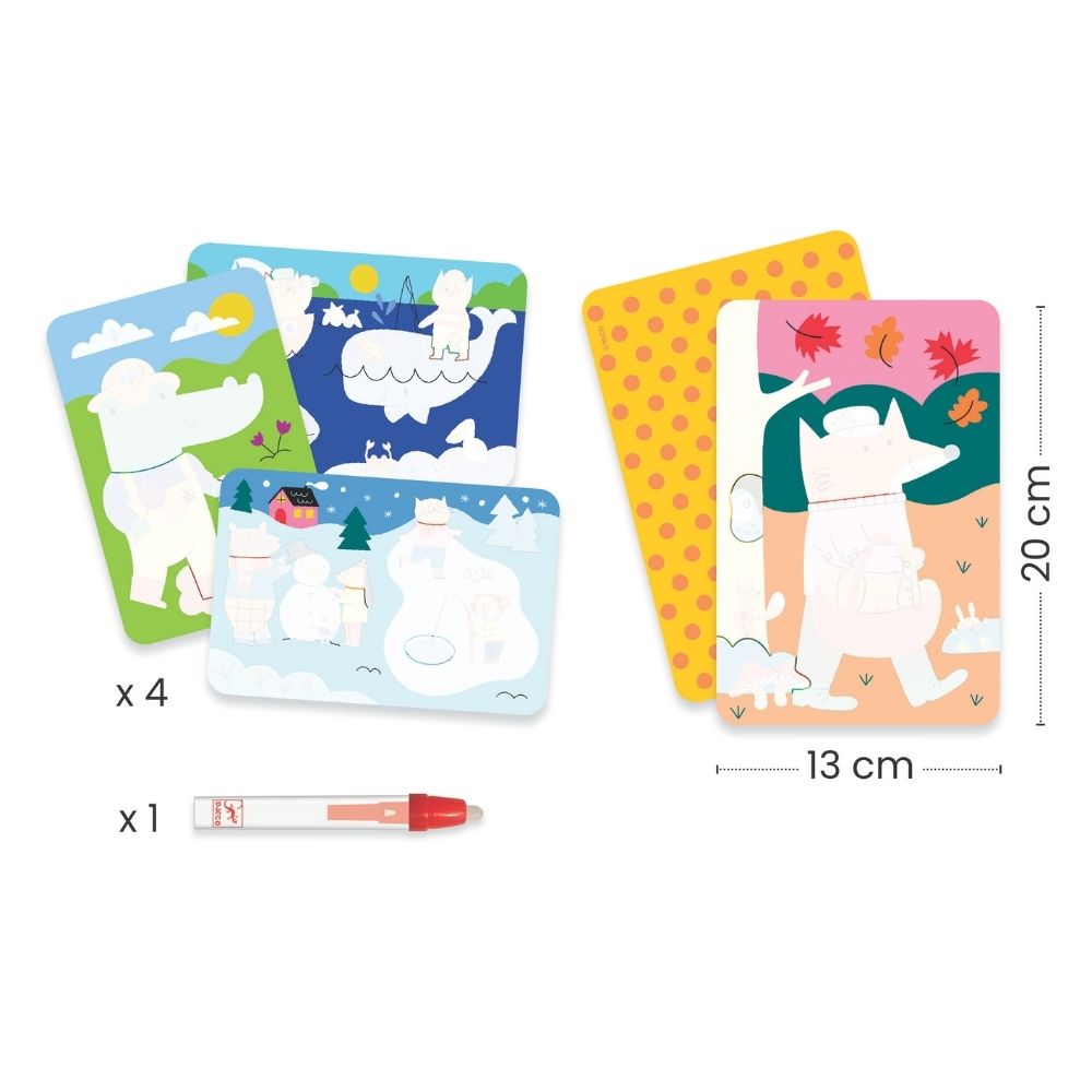 Djeco Ζωγρ. Μαρκαδόρο Νερό 4 Εποχές