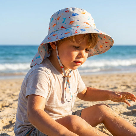 Flapjack Cape Sunhat UPF50 - Multi Dino