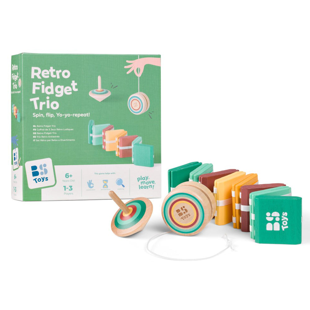 Bs Toys – Σετ 3 Retro Fidget Παιχνίδια 100% FSC Wood