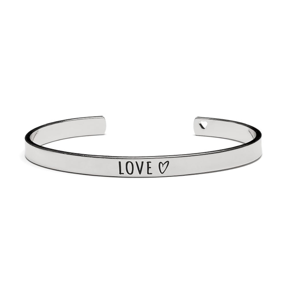 Proud Mama Βραχιόλι Χειροπέδα LOVE SILVER