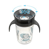Εκπαιδευτικό Ποτηράκι 360° 240 ml με Χερούλια Black
