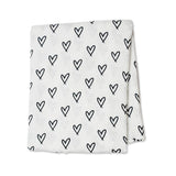 Lulujo Μουσελίνα Bamboo – Messy Heart Swaddling Blanket