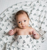 Lulujo Μουσελίνα Bamboo – Messy Heart Swaddling Blanket