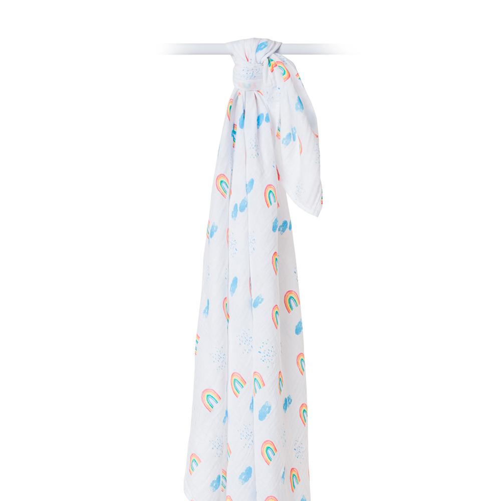 Lulujo Μουσελίνα – Rainbow Sky Swaddling Blanket