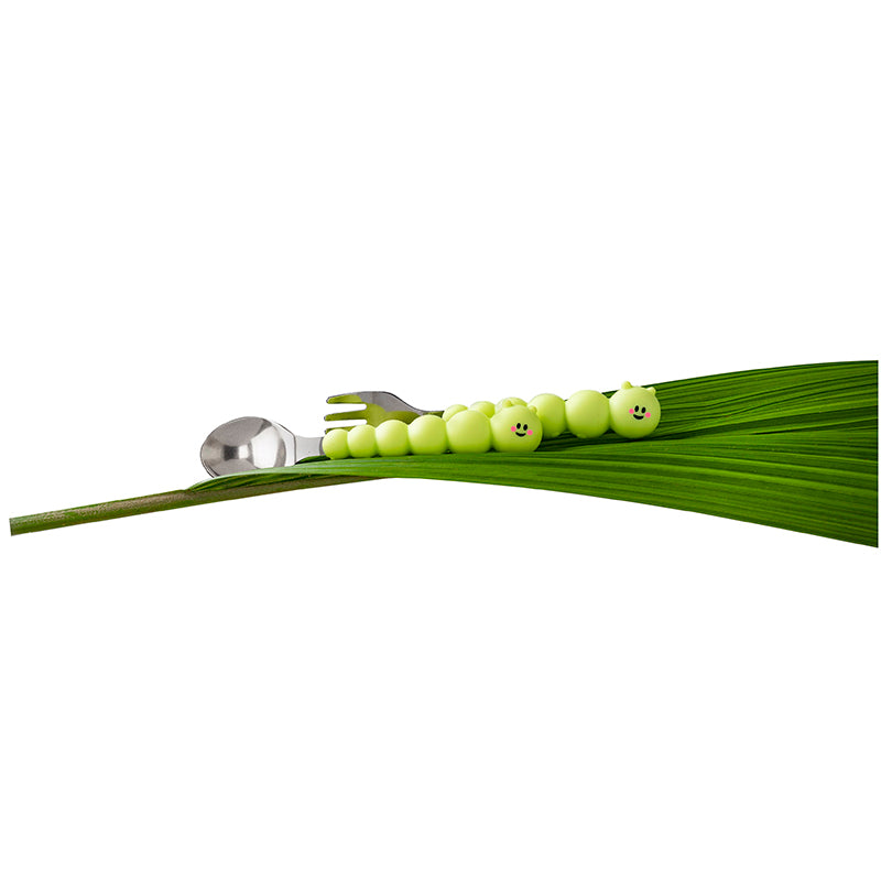 Melii - Πηρούνι και κουτάλι σιλικόνης Caterpillar