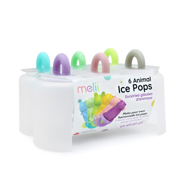Melii - 6 Piece Animal Ice Pops with Tray
