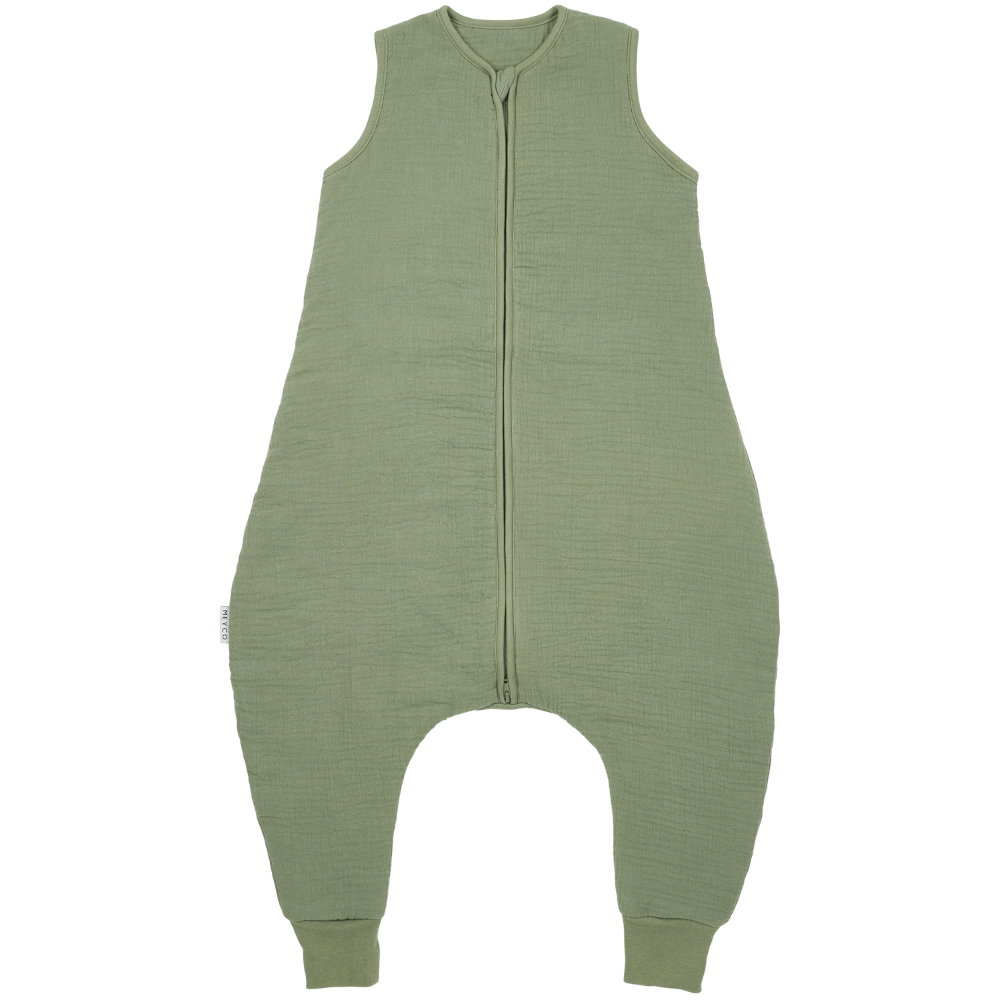Meyco 100% Βαμβακερός Υπνόσακος με Ποδαράκια Muslin Olive Green (9 μηνών-5 ετών)
