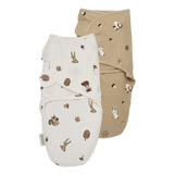 Meyco 2 Pack Swaddle Forest Animals Sand 0-3 μηνών