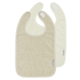 Meyco Σετ 2 Βαμβακερές Σαλιάρες Popcorn natural/soft sand με velcro