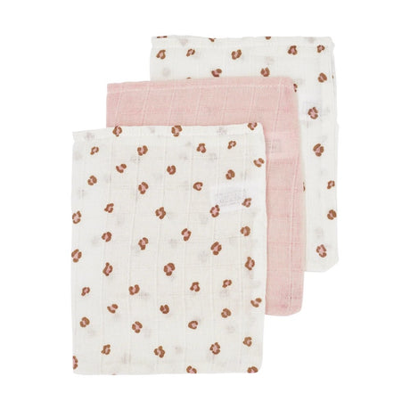 Meyco Σετ 3 Απορροφητικές Λαβέτες/Μουσελίνες Mini Panther Soft Pink - 30x30cm