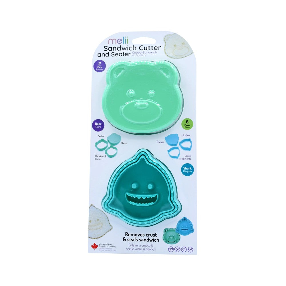 Melii - Sandwich Cutters Bear/Shark 6 τεμ