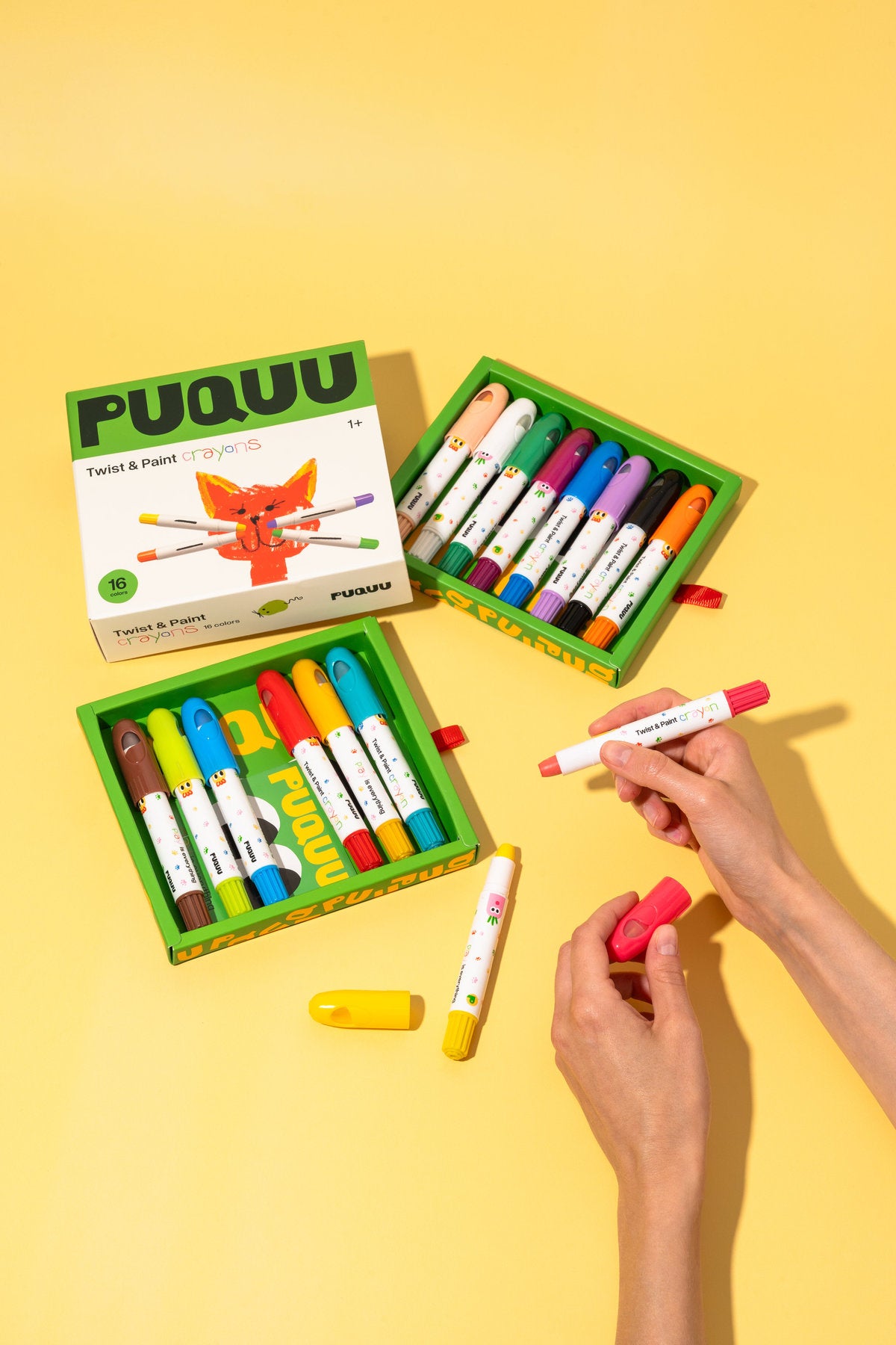 PUQUU Twist & Paint Crayons 16 χρώματα (1+)