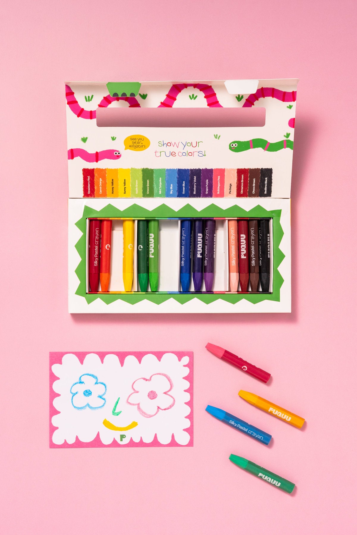 PUQUU Silky Pastel Crayons 16 χρώματα