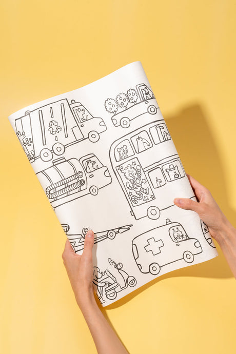 PUQUU Stick and Draw Roll - Vehicles