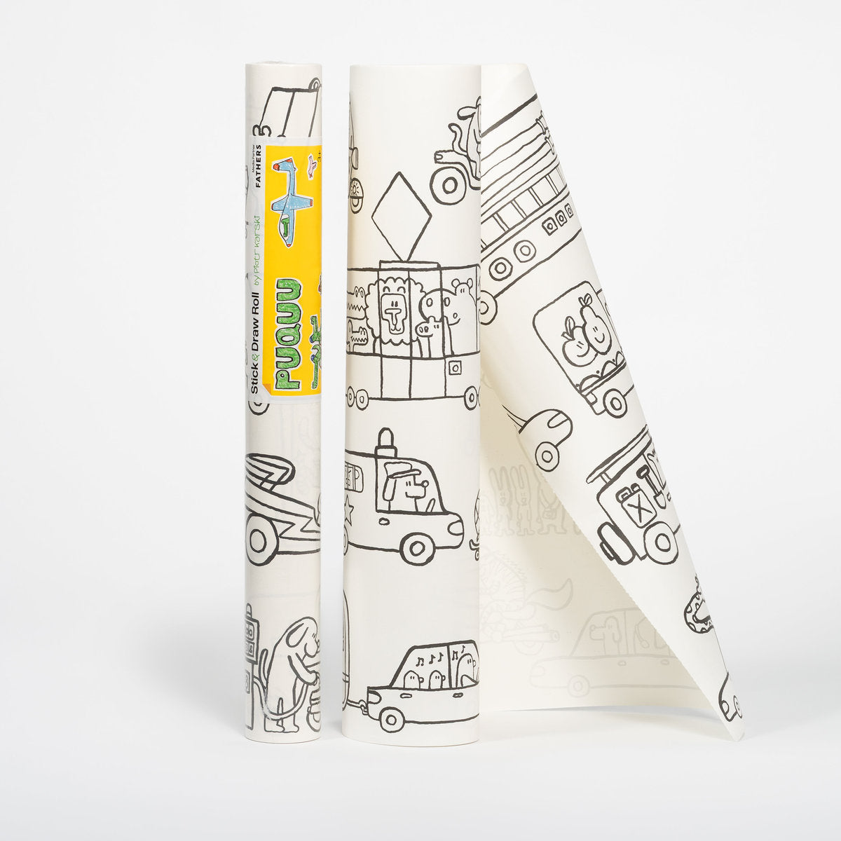 PUQUU Stick and Draw Roll - Vehicles