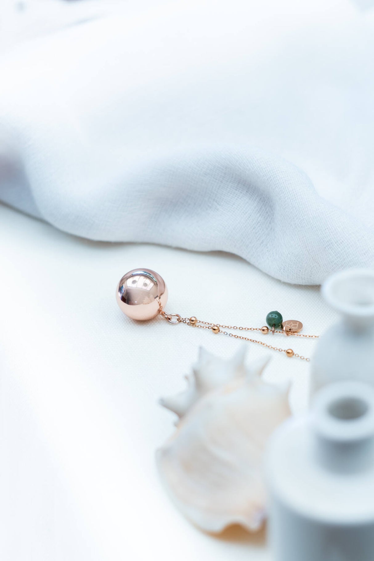 ProudMama Bola Olivia Gold Chain Γκρι Aχάτης