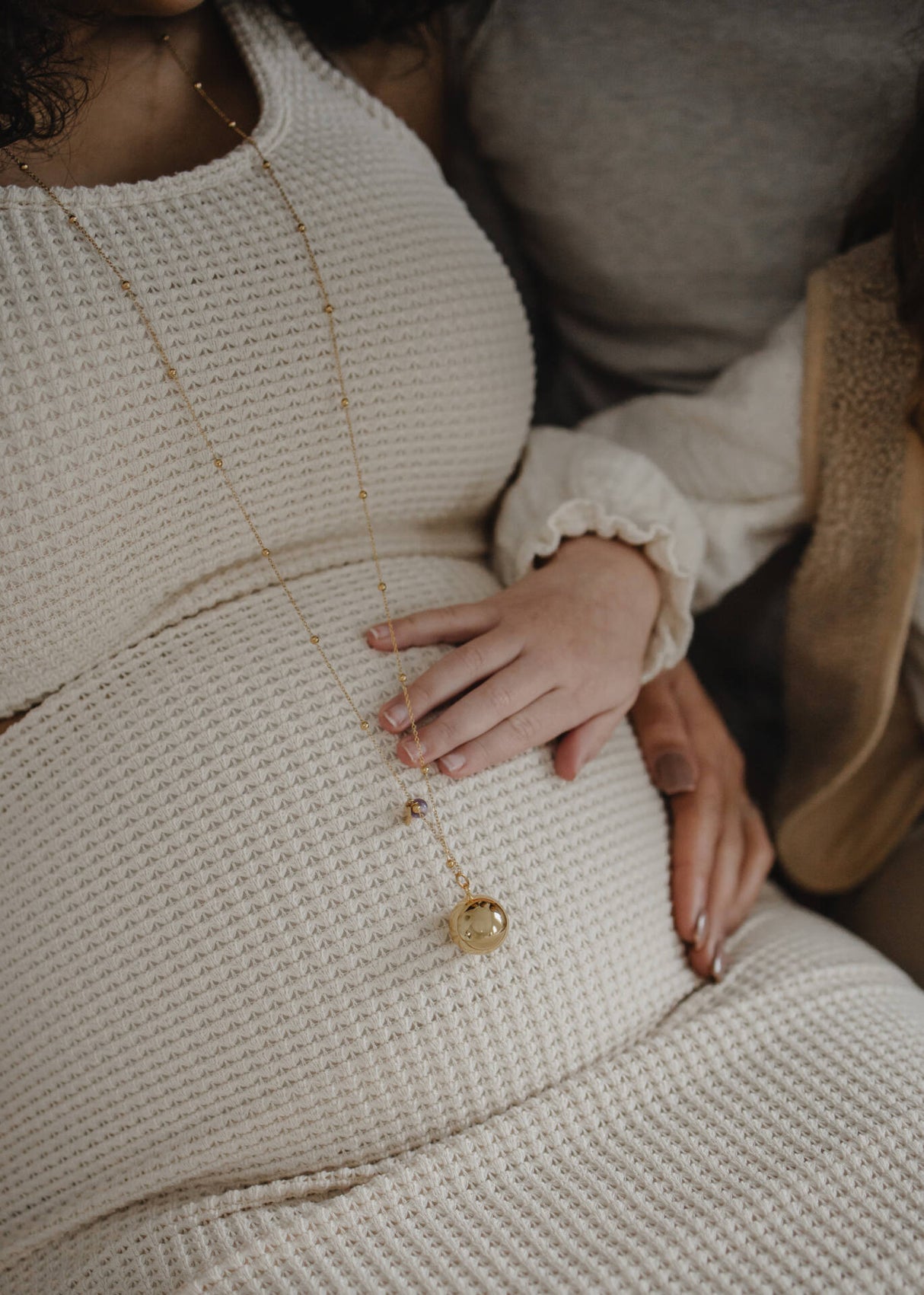 ProudMama Bola Olivia Gold Chain Γκρι Aχάτης