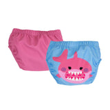 Zoocchini Μαγιώ Πάνα (2pcs Σετ) - Pink Shark