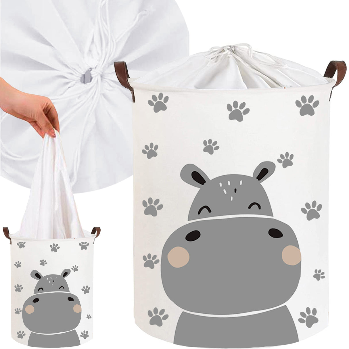 Sipo  Πολυχρηστικό Καλάθι με κορδόνι Hippo 43 L