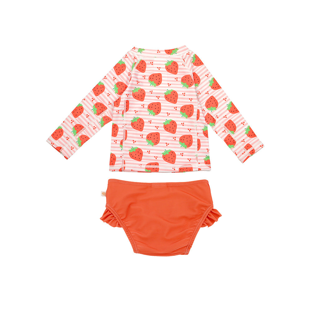 Zoocchini Σετ UV Μαγιώ και Μπλούζα Strawberry
