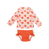 Zoocchini Σετ UV Μαγιώ και Μπλούζα Strawberry