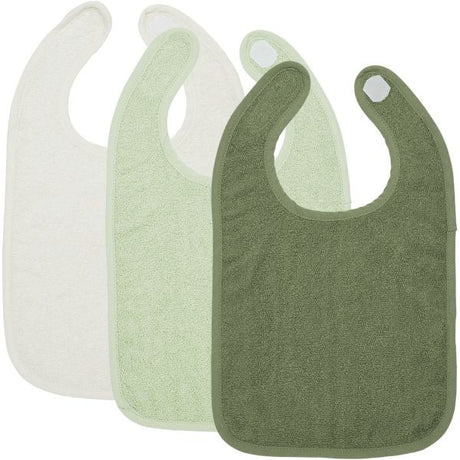 Meyco Σετ 3 Βαμβακερές Σαλιάρες Offwhite/Soft green/Forest