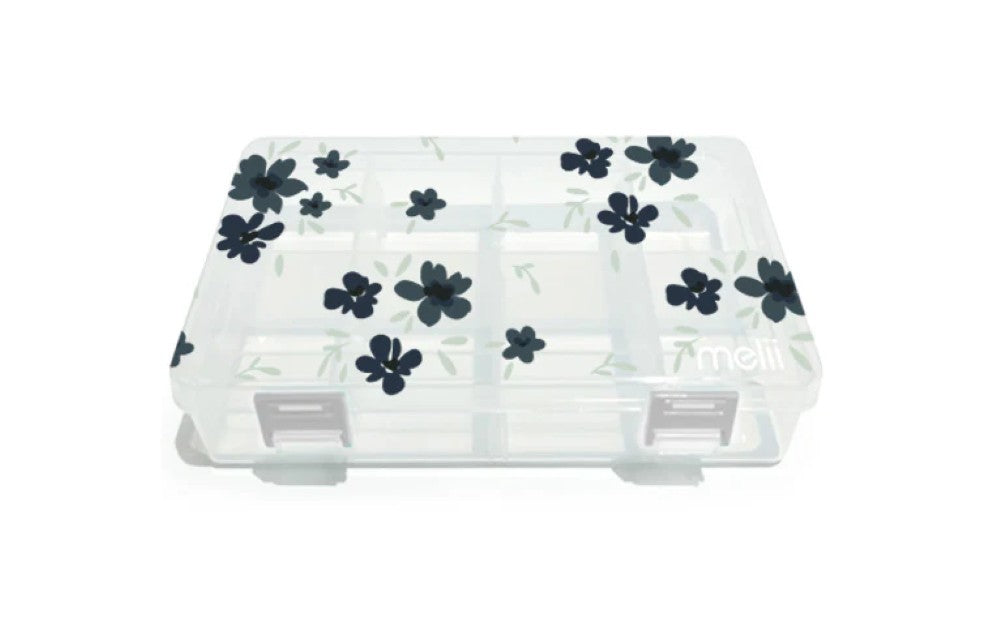 Melii - Snackle Box Medium Transparent Blue Flower