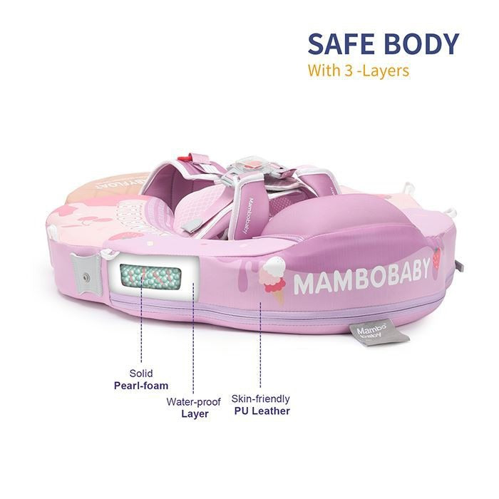 MamboBaby Βρεφικό Σωσίβιο 6-24 Μηνών με Σκίαστρο και Ζώνη 5 Σημείων Ice Cream