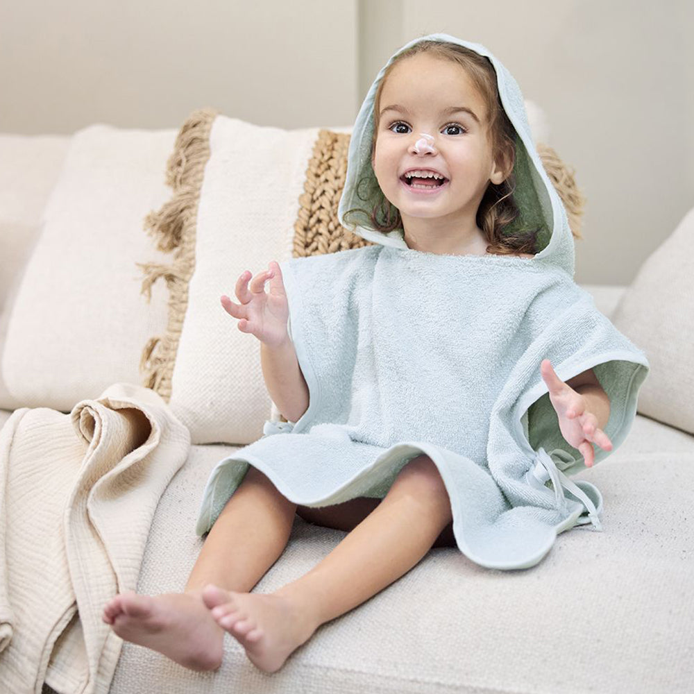 Meyco Πόντσο Μπάνιου Wavy - grey blue - 1-3 years