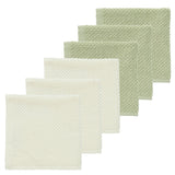 Meyco 6 Λαβέτες Πετσετάκια Popcorn Natural/Soft olive - 30x30cm